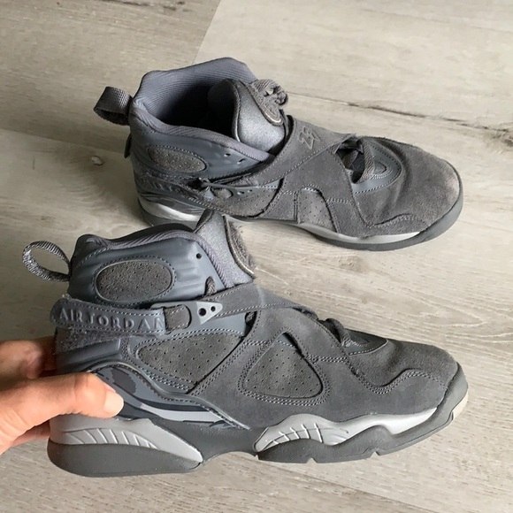 Nike air JORDAN 8 retro gray suede shoes‎ sneakers - Picture 12 of 16